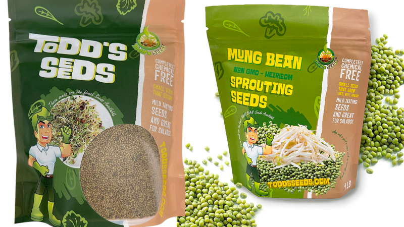 Todd's Seeds - Bundled Chemical Free Alfalfa Sprouting Seeds, 1Lb, & Mung Bean Sprouting Seeds, 1Lb, Total of 2Lbs