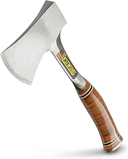 Estwing Sportsman's Axe - 14" Camping Hatchet with Forged Steel Construction & Genuine Leather Grip - E24A