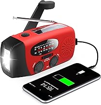 RunningSnail Emergency Hand Crank Radio With LED Flashlight For Emergency, AM/FM NOAA Portable Weather Radio With 2000mAh Power Bank Phone Charger, USB Charged & Solar Power For Camping, Emergency