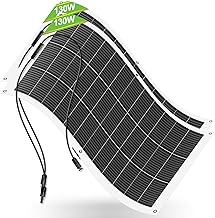 ECO-WORTHY 2pcs 130 Watt (260W) 12BB Flexible Solar Panels,23.5% High-Efficiency Waterproof Monocrystalline Lightweight Solar Panel for RV,Boats,Curved Surfaces,Roofs,Cabin