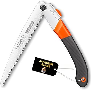 REXBETI Folding Saw, Heavy Duty 11 Inch Extra Long Blade Hand Saws for Wood Camping, Dry Wood Pruning Saws With Hard Teeth, Quality SK-5 Steel, Gifts for men