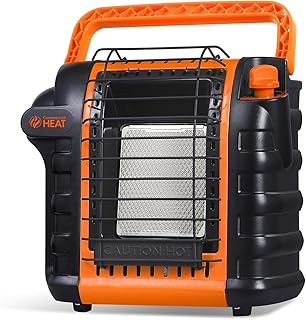 9000 BTU Portable Propane Heater for Outdoor Use, Patio Heater for Up To 300 Sq. Ft., 2 Heat Settings, Swivel Regulator Connects to 1 lb. Propane Tank, CHP9000O, Orange