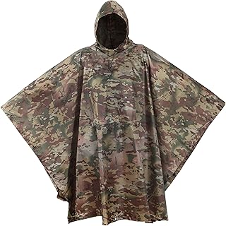 USGI Industries Military Style Poncho Multi Use Rip Stop Camouflage Rain Poncho