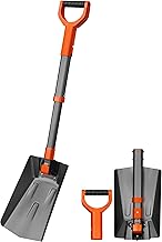 AstroAI 38.4" Folding Snow Shovel for Car, Extendable Snow Shovel with Thickened Aluminum Handle and Reinforced Iron Hinge, Portable and Multifunctional for Driveway, Cars, Camping and Mud, Grey