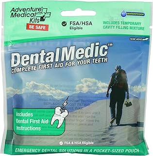 Adventure Medical Kits Dental Medic Kit - Travel Dental Kit for Emergency Tooth Care - Includes Orasol Gel, Tural Tea, Temporary Cavity Filling & More