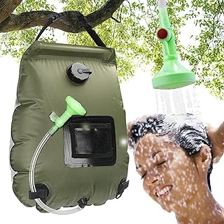 Solar Shower Bag | 5 Gal/20L Solar Heating Camping Shower Bag | Removable Hose | On-Off Switchable Shower Head | Ducha Portatil | Traveling Shower | Portable Shower for Beach Swimming, Hiking